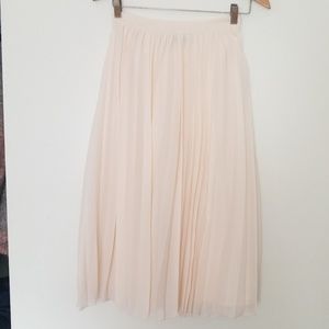 Asos Pink Pleated Midi Skirt